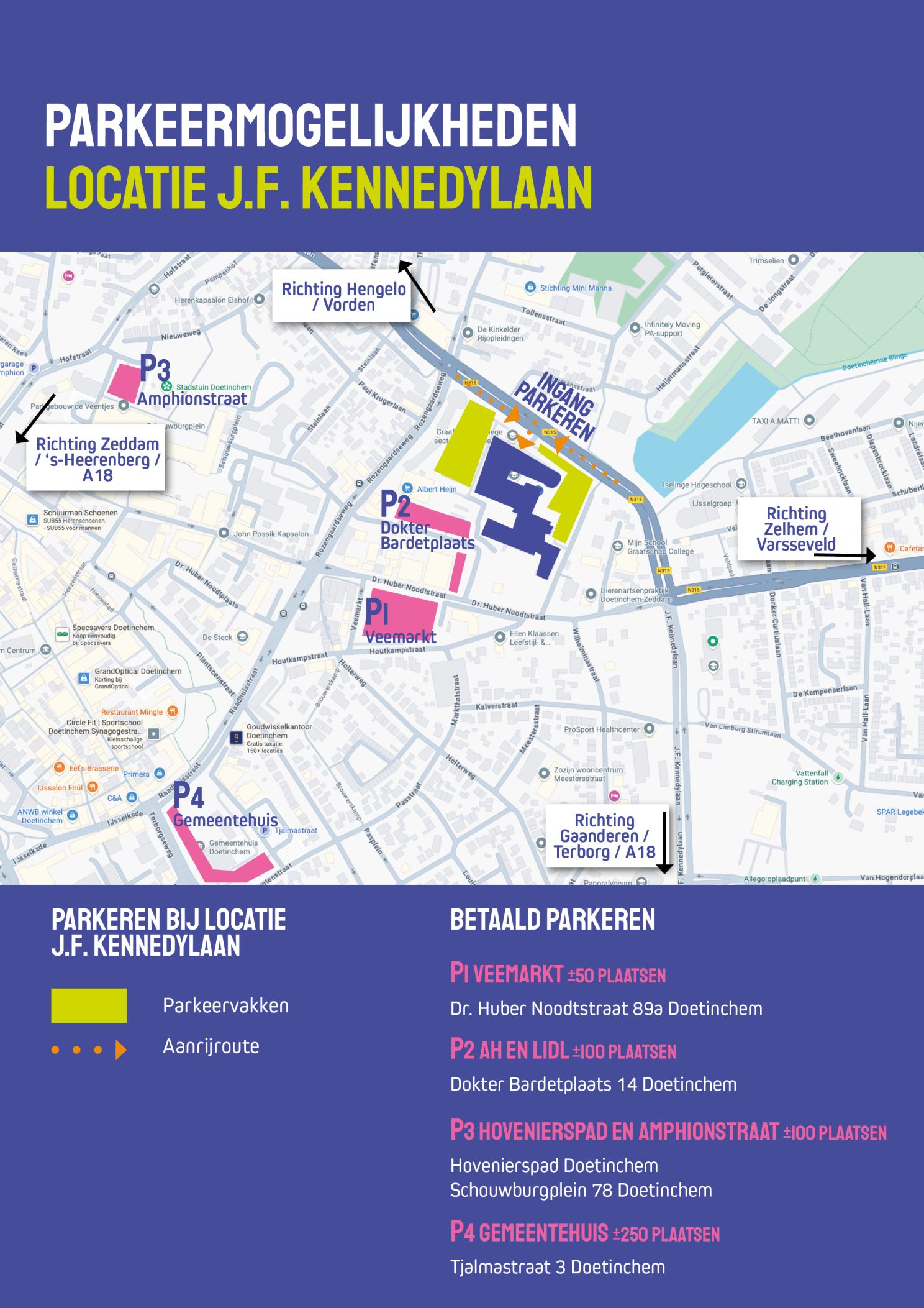 Parkeermogelijkheden locatie JF Kennedylaan